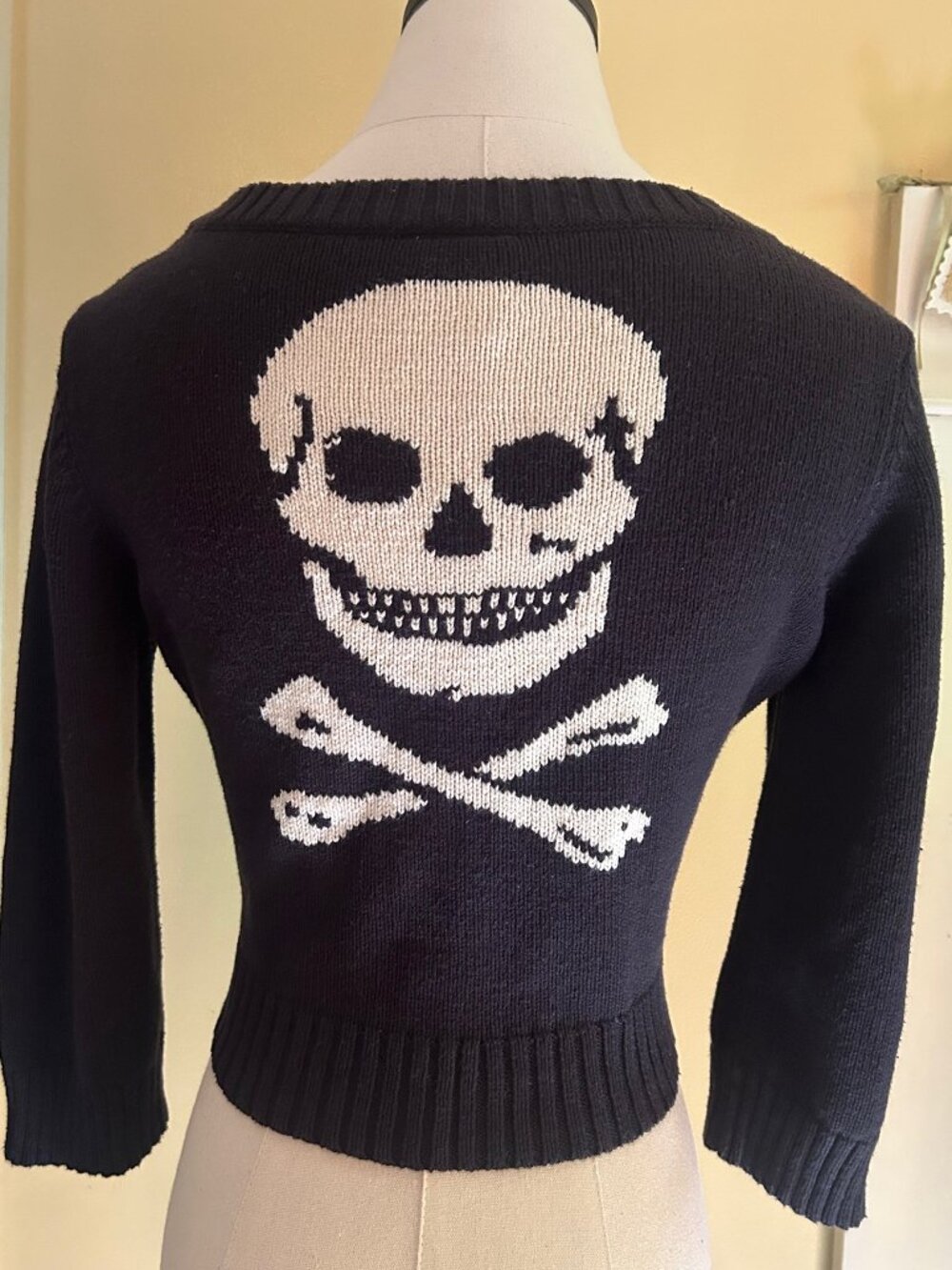 Vintage Betsey Johnson Skull Cropped Cardigan